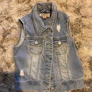 Blue Spice Girls Denim Distressed Vest